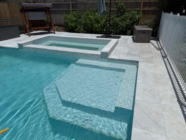 Pool renovation Brisbane by CL Pools showing stunning before and after transformation